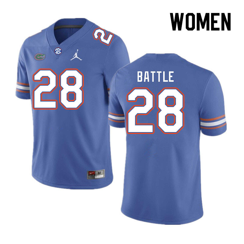 Women #28 Eddie Battle Florida Gators College Football Jerseys Stitched-Royal